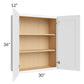 RTA Brilliant White Shaker 30" x 36" High Double Door Wall Cabinet