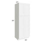RTA Brilliant White Shaker 30" x 84" x 24" Wall Pantry Cabinet with 2 Decorative End Panel and 4 Rollout Trays