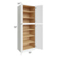 RTA Brilliant White Shaker 30" x 90" x 24" Wall Pantry Cabinet with 4 Rollout Trays