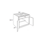 RTA Brilliant White Shaker 33" Base Cabinet with 2 Roll Out Trays