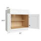 RTA Brilliant White Shaker 33" Base Cabinet with 2 Roll Out Trays