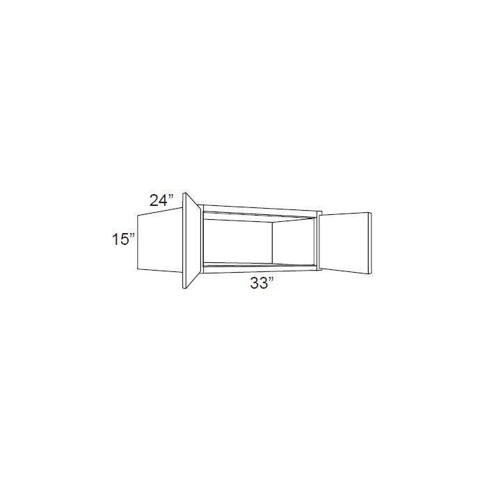 RTA Brilliant White Shaker 33" x 15" x 24" Wall Cabinet