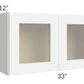 RTA Brilliant White Shaker 33" x 18" Decorative Wall Cabinet with 2 Decorative END Panels