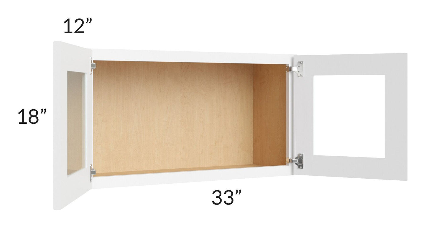RTA Brilliant White Shaker 33" x 18" Decorative Wall Cabinet