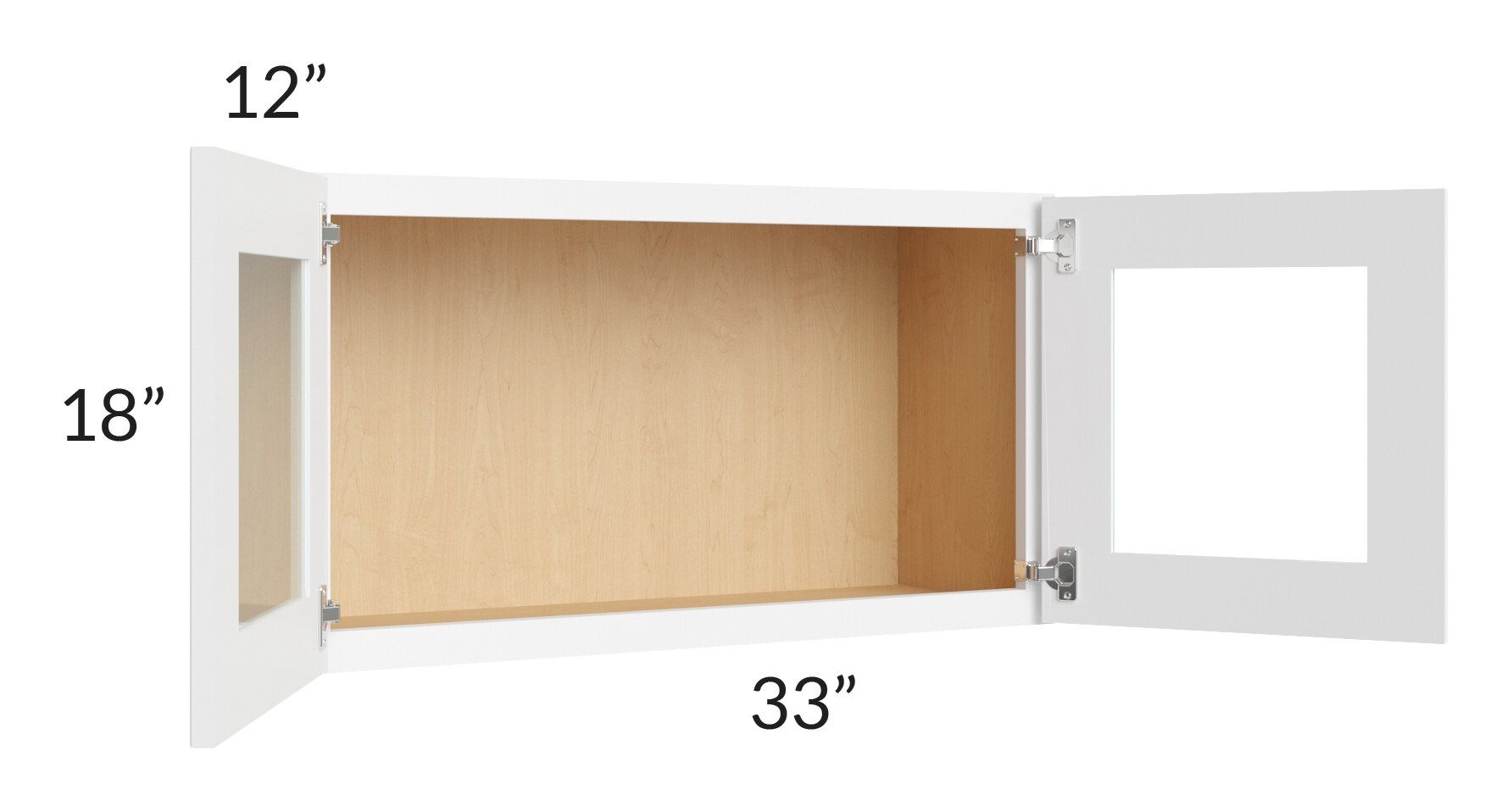 RTA Brilliant White Shaker 33" x 18" Decorative Wall Cabinet