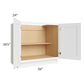 RTA Brilliant White Shaker 36" Full Height Door Base Cabinet with 2 Rollout Trays