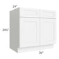 RTA Brilliant White Shaker 36" Sink Base Cabinet
