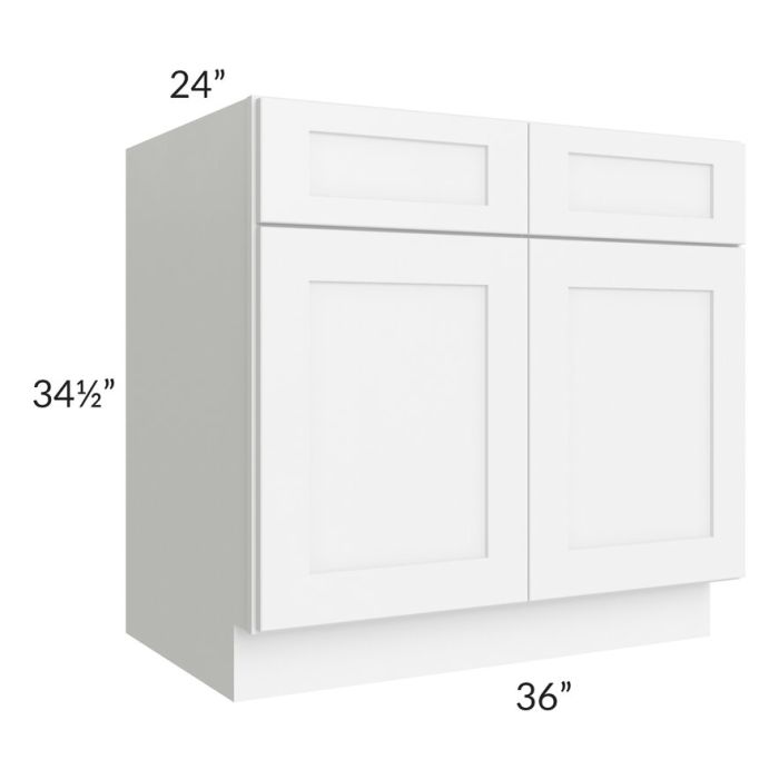 RTA Brilliant White Shaker 36" Sink Base Cabinet