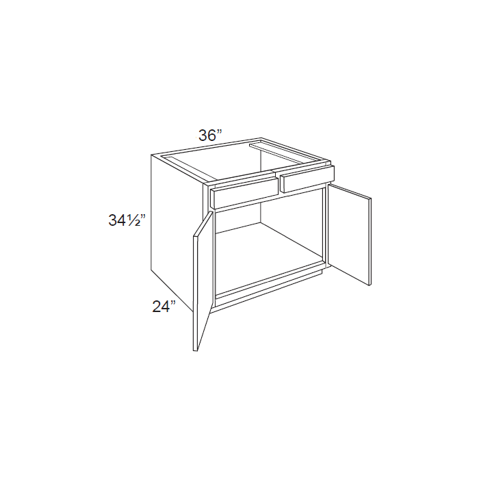 RTA Brilliant White Shaker 36" Sink Base Cabinet