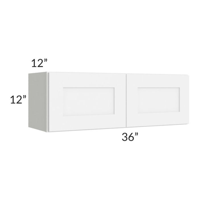 RTA Brilliant White Shaker 36" x 12" Wall Cabinet with 1 Decorative END Panel