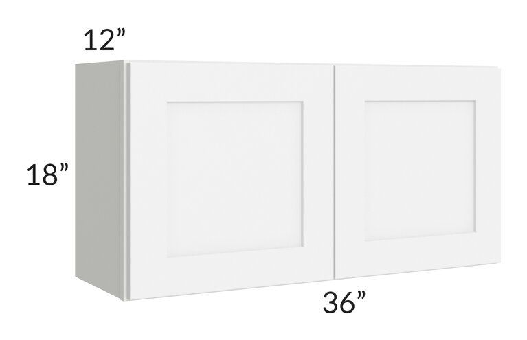 RTA Brilliant White Shaker 36" x 18" Wall Cabinet with 2 Decorative END Panels