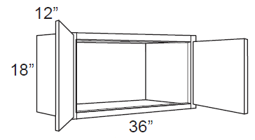 RTA Brilliant White Shaker 36" x 18" Wall Cabinet with 2 Decorative END Panels