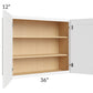 RTA Brilliant White Shaker 36" x 30" High Double Door Wall Cabinet