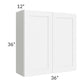 RTA Brilliant White Shaker 36" x 36" High Double Door Wall Cabinet