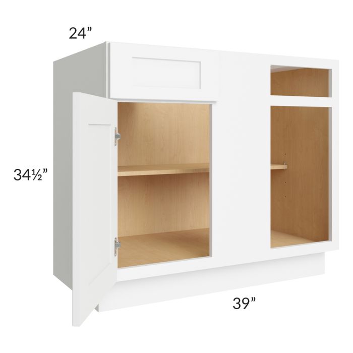 RTA Brilliant White Shaker 42" Blind Base Cabinet