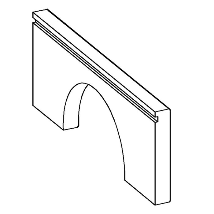 RTA Brilliant White Shaker 48" Arched Apron Toe Kick
