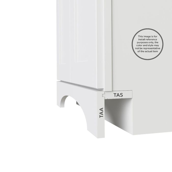 RTA Brilliant White Shaker 48" Arched Apron Toe Kick