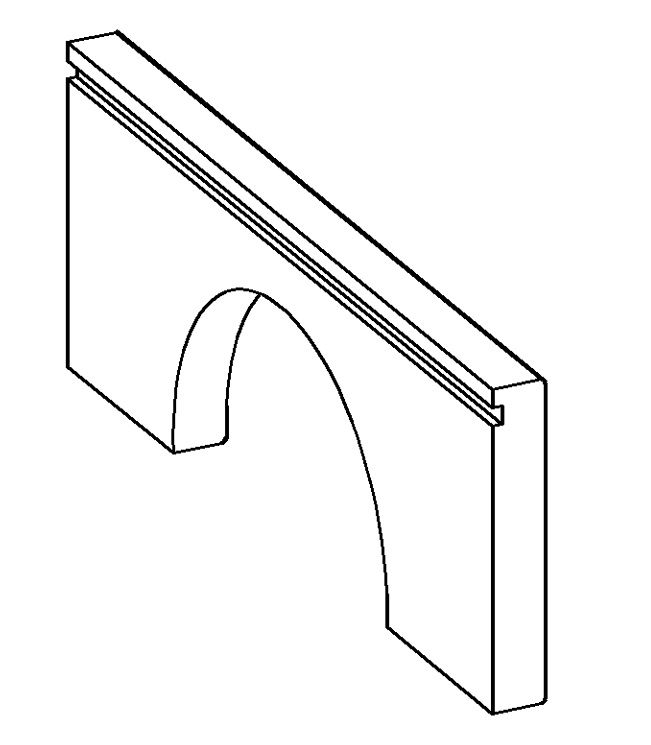 RTA Brilliant White Shaker 60" Arched Apron Toe Kick