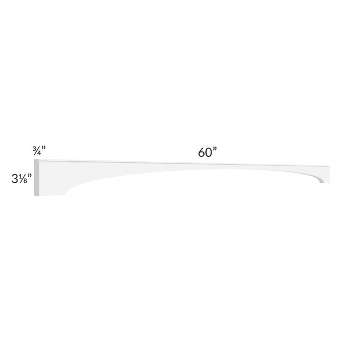RTA Brilliant White Shaker 60" Arched Apron Toe Kick