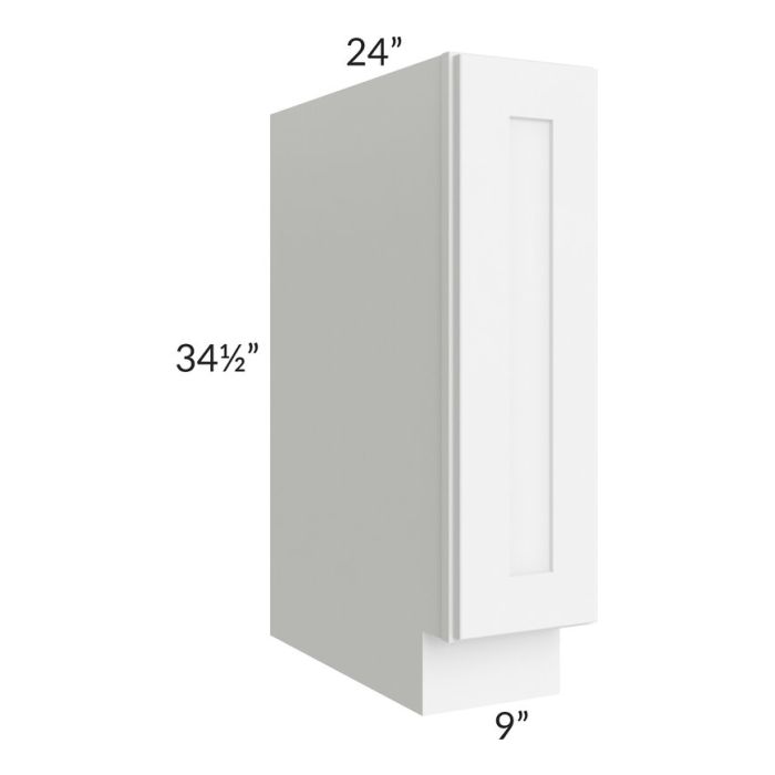 RTA Brilliant White Shaker 9" Base Tray Cabinet