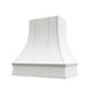 RTA Brilliant White Shaker Asheville 30" x 48" Strapped Curved Hood with Classic Molding
