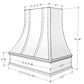 RTA Brilliant White Shaker Asheville 42" x 48" Strapped Curved Hood with Classic Molding