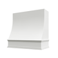 RTA Brilliant White Shaker Charlotte 48" x 48" Sloped Smooth Hood with Classic Molding