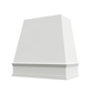 RTA Brilliant White Shaker Raleigh 48" x 48" Smooth Tapered Hood with Classic Molding