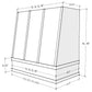RTA Brilliant White Shaker Wilmington 30" x 36" Strapped Angled Hood with Block Molding