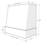 RTA Brilliant White Shaker Wilmington 36" x 36" Smooth Angled Hood with Chestnut Finished Banding