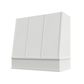 RTA Brilliant White Shaker Wilmington 42" x 48" Strapped Angled Hood with Block Molding
