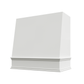 RTA Brilliant White Shaker Wilmington 48" x 36" Smooth Angled Hood with Classic Molding