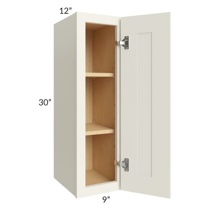 RTA Cambridge Antique White Glaze 09" x 30" Wall Cabinet with 2 Decorative End Panels