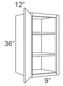 RTA Cambridge Antique White Glaze 09" x 36" Wall Cabinet with 1 Decorative End Panel