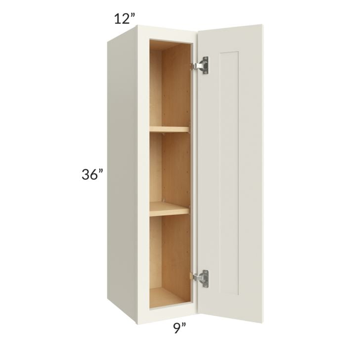 RTA Cambridge Antique White Glaze 09" x 36" Wall Cabinet with 2 Decorative End Panels