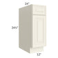 RTA Cambridge Antique White Glaze 12" Base Cabinet with 1 Decorative End Panel and Tray Divider Kit