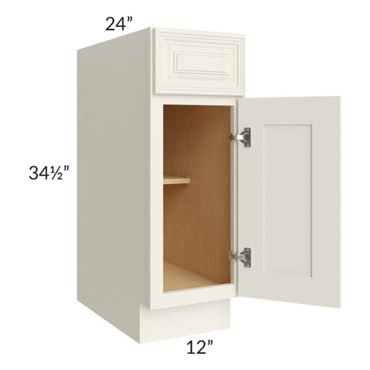 RTA Cambridge Antique White Glaze 12" Base Cabinet with 1 Decorative End Panel