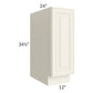RTA Cambridge Antique White Glaze 12" Full Height Door Base Cabinet
