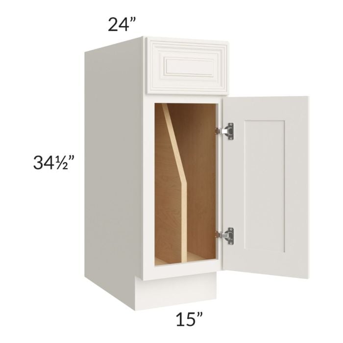 RTA Cambridge Antique White Glaze 12" Tray Divider Base Cabinet with 2 Decorative End Panels