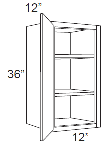 RTA Cambridge Antique White Glaze 12" x 36" Wall Cabinet with 1 Decorative End Panel