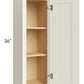 RTA Cambridge Antique White Glaze 12" x 36" Wall Cabinet with 1 Decorative End Panel