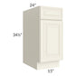 RTA Cambridge Antique White Glaze 15" Base Cabinet with 1 Decorative End Panel