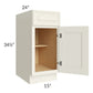 RTA Cambridge Antique White Glaze 15" Base Cabinet with Tray Divider Kit