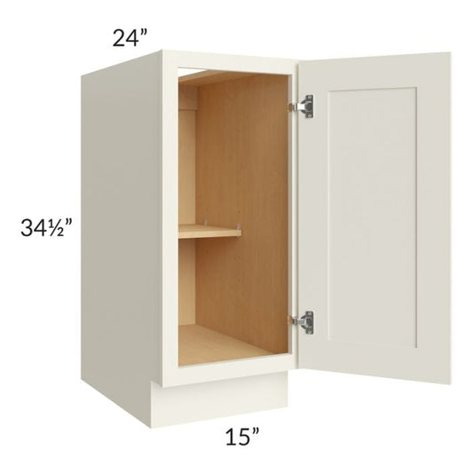 RTA Cambridge Antique White Glaze 15" Full Height Door Base Cabinet with 1 Decorative End Panel