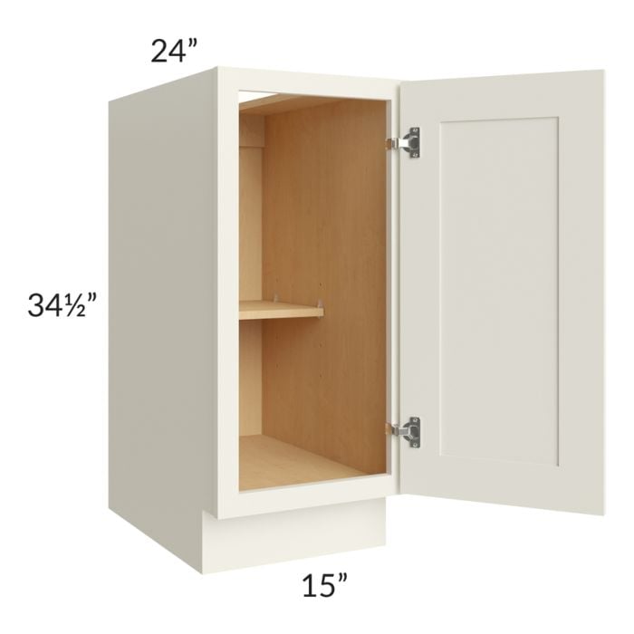 RTA Cambridge Antique White Glaze 15" Full Height Door Base Cabinet
