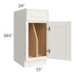 RTA Cambridge Antique White Glaze 15" Tray Divider Base Cabinet with 2 Decorative End Panels