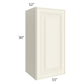 RTA Cambridge Antique White Glaze 15" x 30" Wall Cabinet with 1 Decorative End Panel