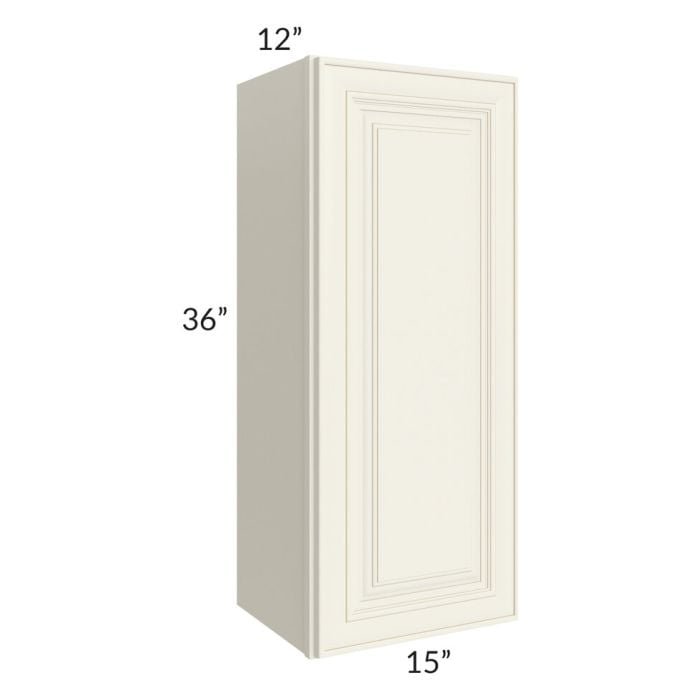RTA Cambridge Antique White Glaze 15" x 36" Wall Cabinet with 2 Decorative End Panels