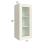 RTA Cambridge Antique White Glaze 15" x 36" Wall Glass Door Cabinet (Prepped for Glass Doors) with 2 Decorative End Panels