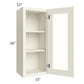 RTA Cambridge Antique White Glaze 15" x 36" Wall Glass Door Cabinet (Prepped for Glass Doors) with 2 Decorative End Panels